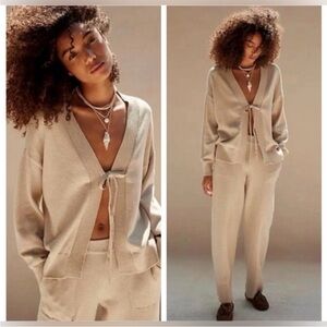 Free People Solar Sweater Set in Sand Dollar Size XL NWT